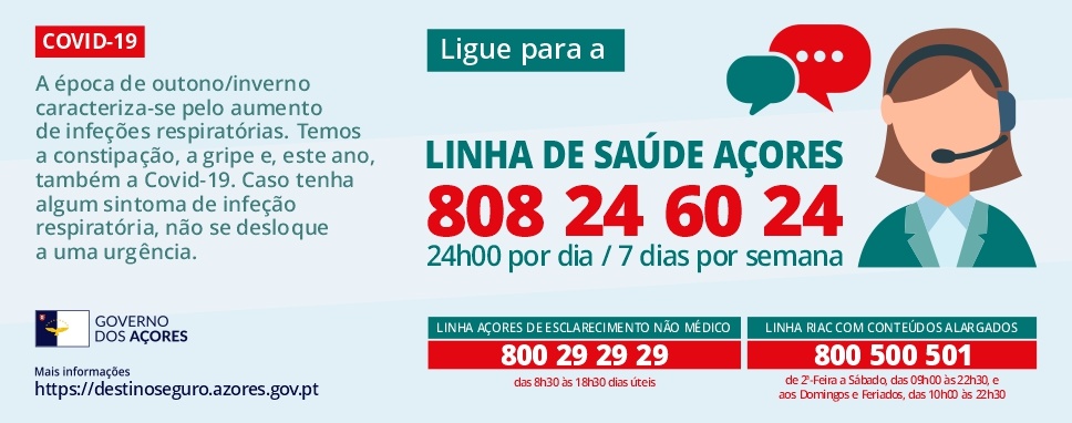 Linha Sa&uacute;de A&ccedil;ores COVID-19