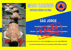 Ações de Mass Training em Suporte Básico de Vida na ilha de São Jorge.