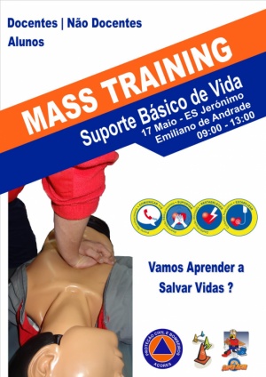 Ação de Mass Training na ES Jerónimo Emiliano de Andrade, no dia 17 de Maio.
