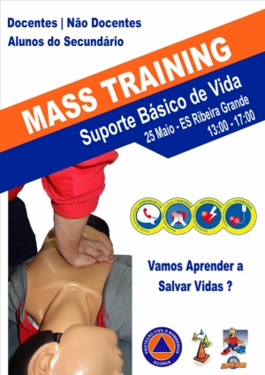 Ação de Mass Training na ES Ribeira Grande, no dia 25 de Maio.