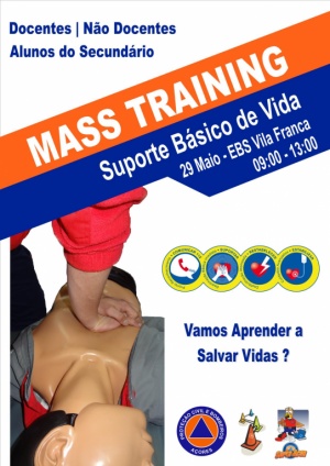 Ação de Mass Training na EBS Vila Franca, no dia 29 de Maio.