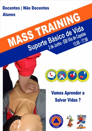 Ação de Mass Training na EBI Vila de Capelas, no dia 2 de Junho