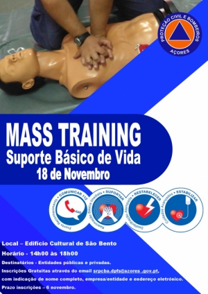 Mass Training em Suporte Básico de Vida para empresas e entidades públicas, a 18 de novembro