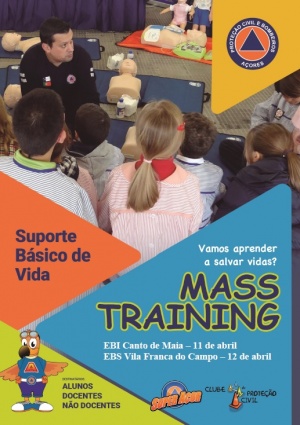 Mass Training em SBV, na EBI Canto da Maia e na EBS Vila Franca do Campo, nos dias 11 e 12 de abril