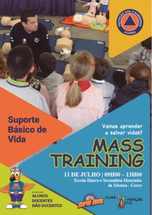 Mass Training em Suporte Básico de Vida na EBS Mouzinho da Silveira