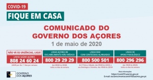 COVID-19: Comunicado do Governo dos Açores